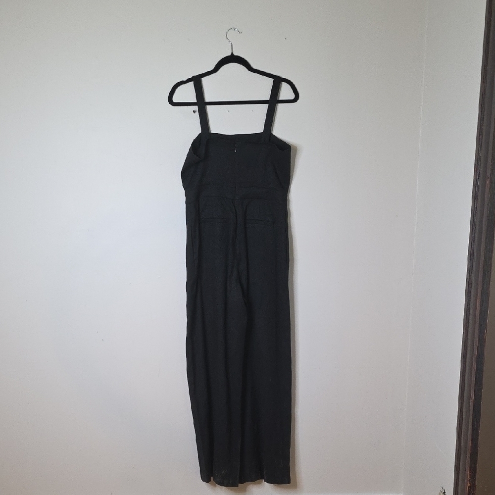 Banana Republic Linen Black Jumpsuit with Buttons Sz 4 - Picture 6 of 7
